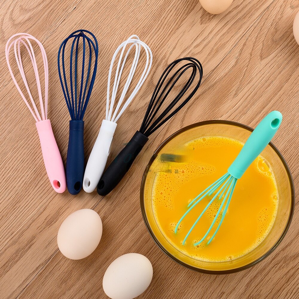 6 tums silikonvisp i rostfritt stål minivisp färgvisp mixer mini bakverktyg