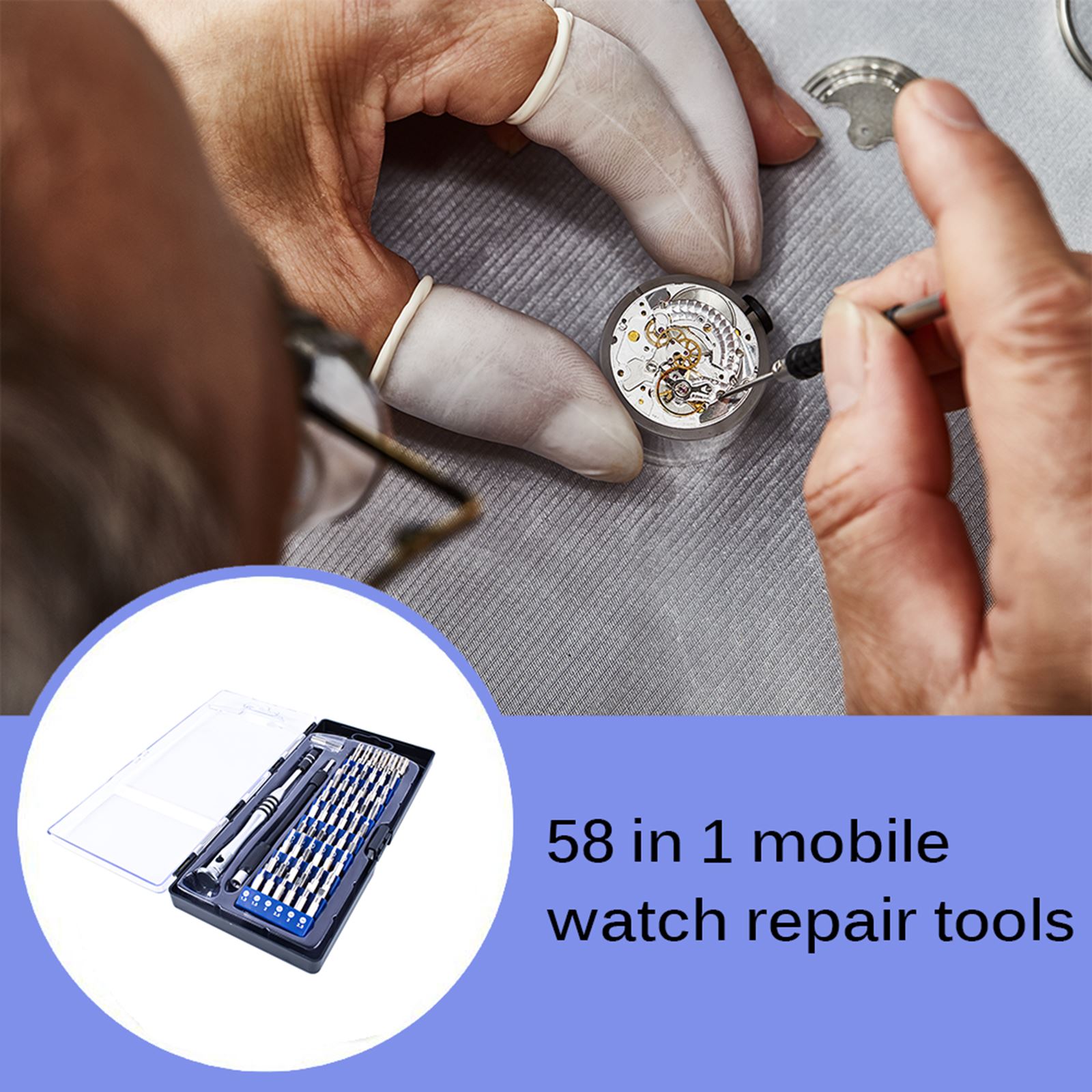 58 In 1 Mobile Phone Repair Tools Kit CRV Mobile Phone Clock Disassembly Opening Tool Screwdriver Set Phone Repair Tools