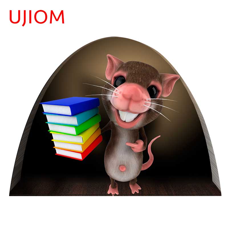 Ujiom Landschap Muis Gat Bibliotheek Meubels Stickers Kinderkamer Decor Waterdichte Muursticker Badkamer Keuken Decor Decals: Default Title