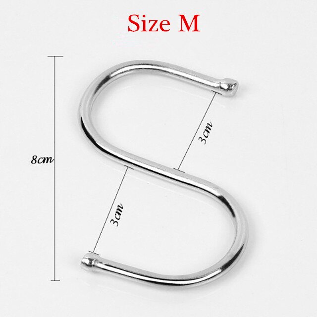 10 Pcs Set S Hooks for Hanging Rustproof Hanging Hooks Heavy Duty Stainless Steel Hooks Kitchen Closet Hooks Hanging Plants: M