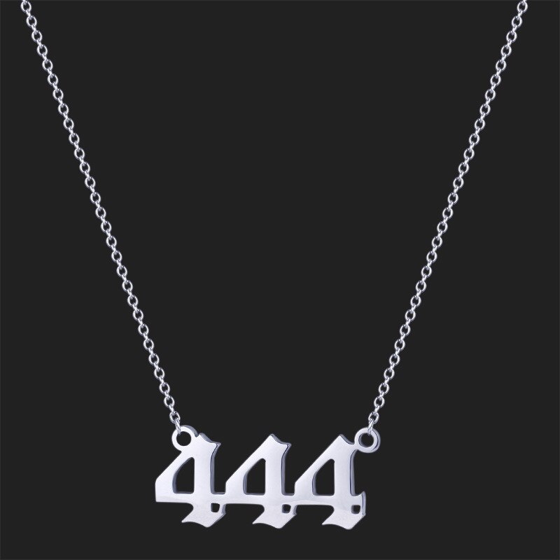 Edelstahl Anzahl Anhänger 000 111 222 333 444 555 666 777 888 999 Teufel Halskette Für Frauen Glück Engel schmuck abbildung: YLN1503O
