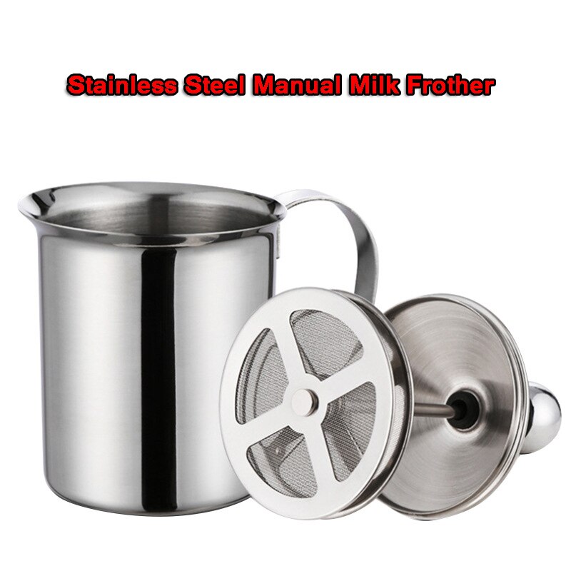 400/800ML Manuelle Milchaufschäumer Edelstahl cappuccino Milch Creamer Milch Schaum Mesh Kaffee Schäumer Creamer Küche Applicance