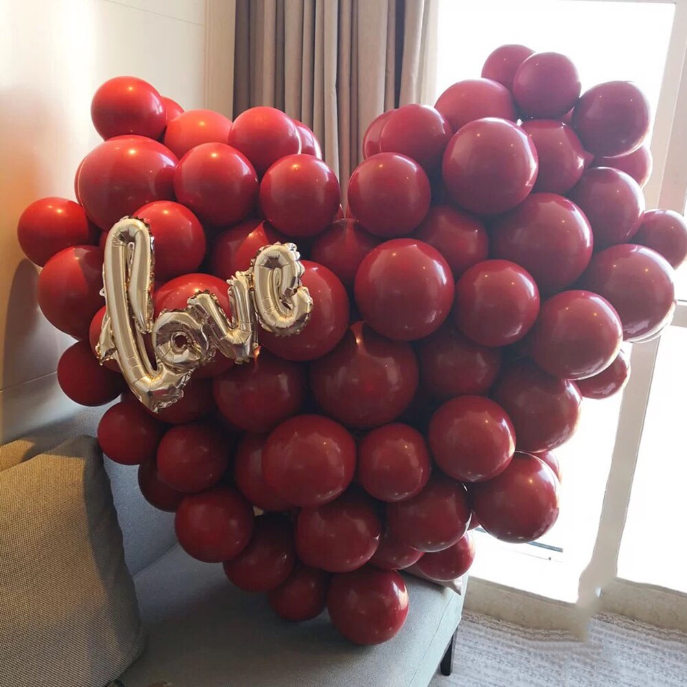 249Pcs Valentine Balloon Arch Red Love Heart Wall Balloons Garland Kit Valentines Day Decor Wedding Background Party Decor