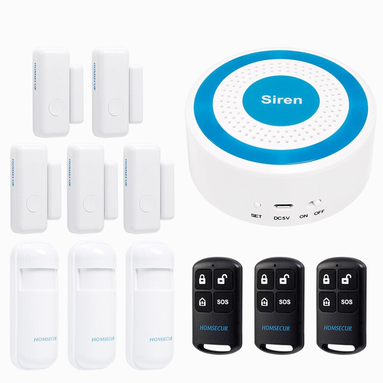 HOMSECUR 433 MHz Drahtlose DIY allein Alarm Sirene H6-2 125dB Multi-funktion Heimat Sicherheit Alarm Systeme Bausatz