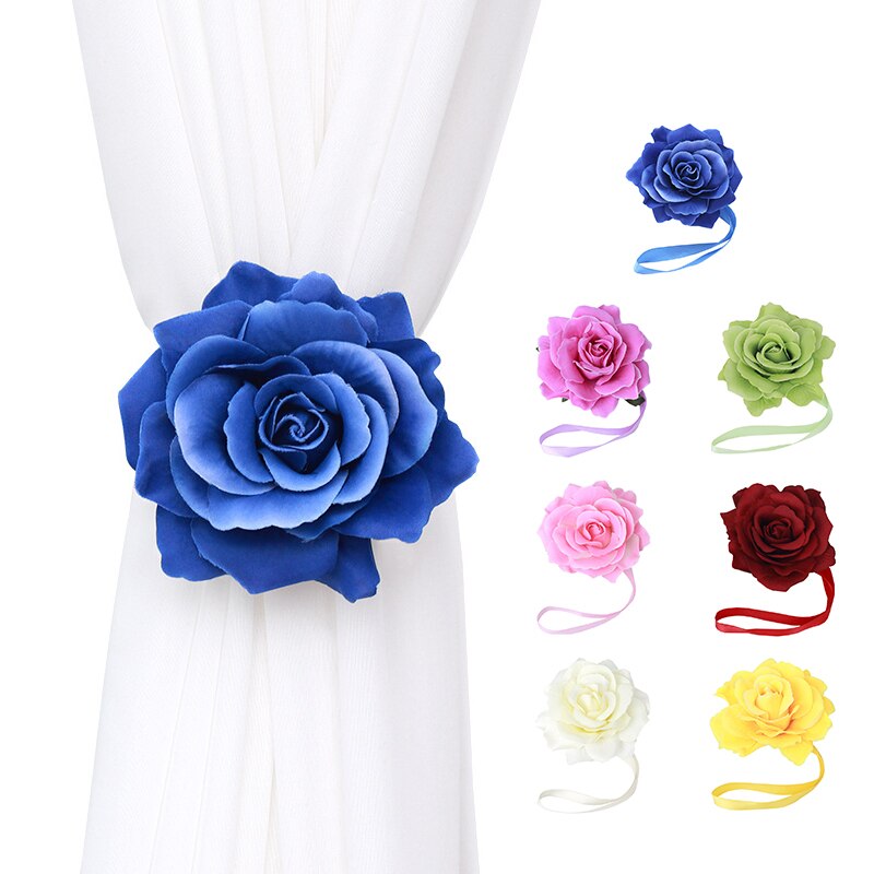 Magnet Vorhang Clips Gebunden Blumen Kreative Pfingstrose Blume Vorhang Schnur Krawatte Wohnkultur Tieback Halfter Vorhang Schnalle