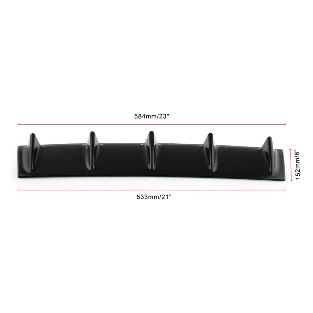 Universal bil bakre støtfanger leppe diffusor 5/3 finblank svart abs plast bil-styling bakre støtfanger leppe diffusor