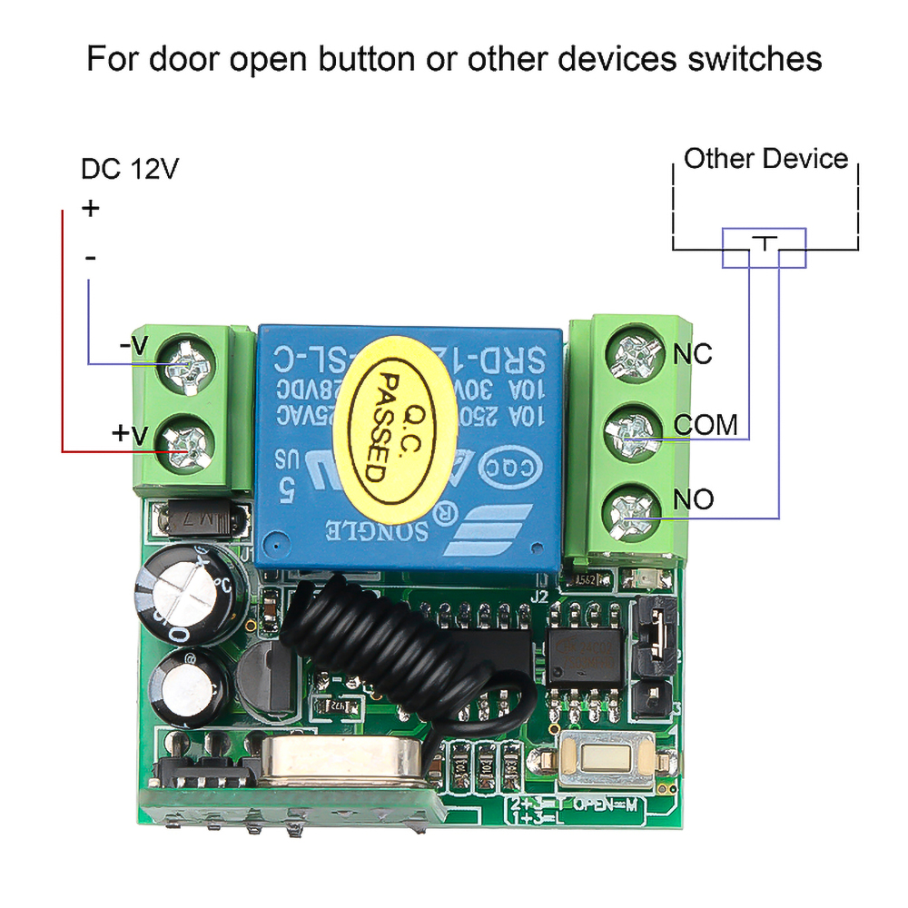 HF 433MHz Fernbedienung Funksc Halfter DC 12V 1ch 10a Empfänger Absender Heimat LED Tür elektro magnetisches Schloss DIY-Modul