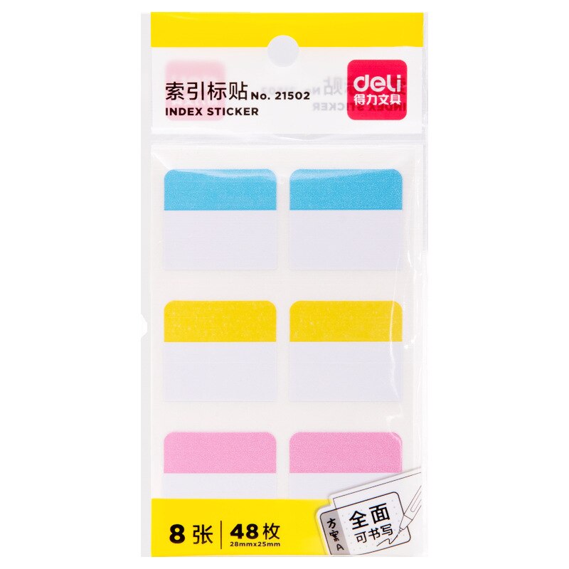 Yoofun 3 Colors Index Note Rectangle Memo Pad Sticky Notes Notepad Diary Self-Stick Note Memo Pads Office School: B 48pcs