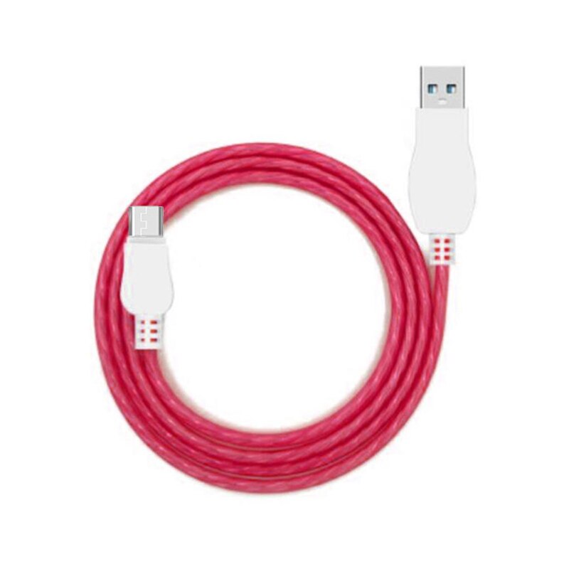 2.4A Gloeiende Kabel Mobiele Telefoon Usb Type C Opladen Kabels Led Licht Voor Xiaomi Redmi 9T Note 10S 9S 8T 10 9 8 7 Pro Draad Koord: Red