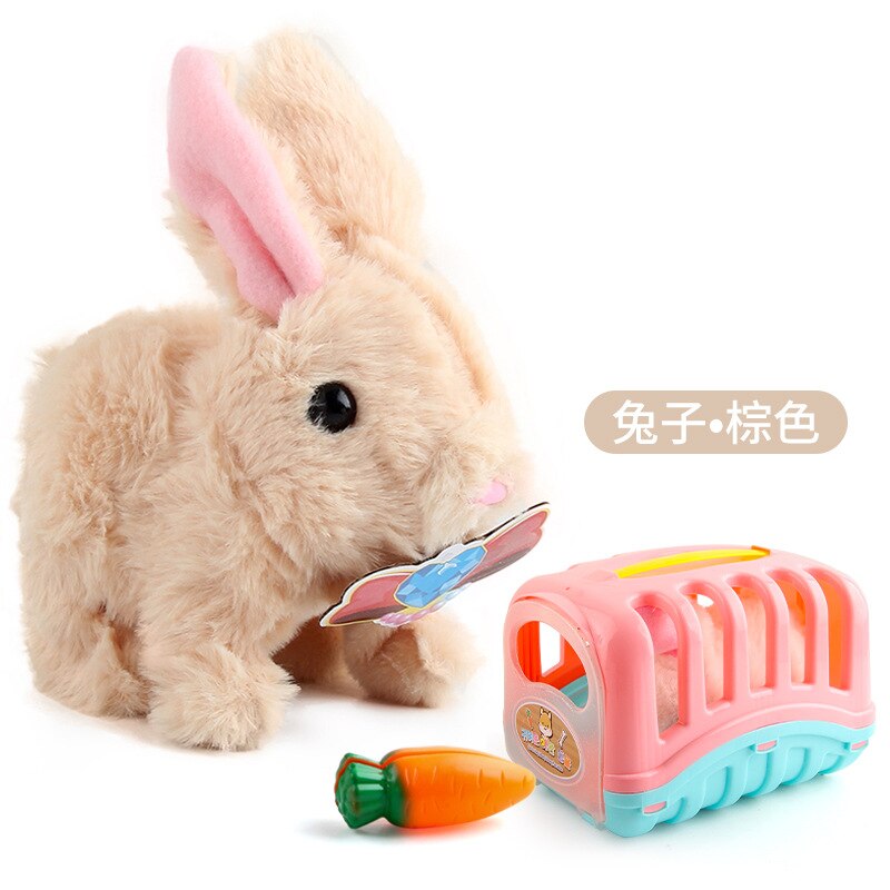 Bonito simulação elétrica cão coelho brinquedos de pelúcia sons andando robô inteligente filhote de cachorro brinquedo elétrico: 10