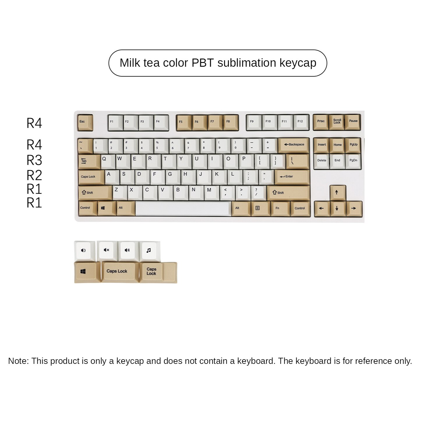 Milk tea oatmeal theme PBT sublimation original mechanical keyboard IKBC cherry height keycap keyboard caps: 87 keys