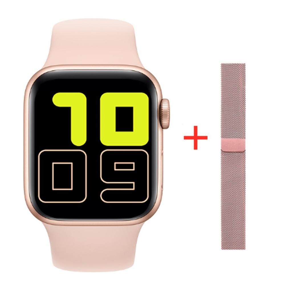 IWO 10 IWO 11 X6 IWO 1:1 Bluetooth Smartwatch Relógio Inteligente de Freqüência Cardíaca Relógios Horas para IOS Iphone 6 6S 7 8 9 X Max Samsung Xiaomi: Pink Set Watch