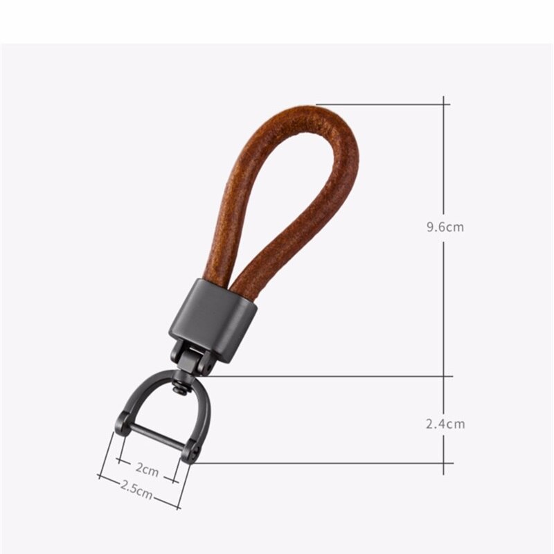Lær lanyard nøkkelring bil fjernkontroll anheng personlig kjede hestesko ring mannlige og kvinnelige par nøkkelring