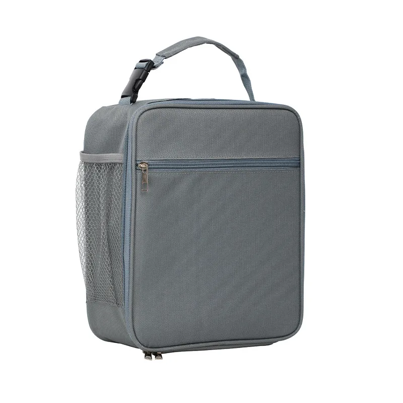 Portable Large Capacity Insulated Lunch Box, Reusable Lunch Bag for Men Women, Waterproof Oxford Cloth Insulated Cooler Bag: GRAY