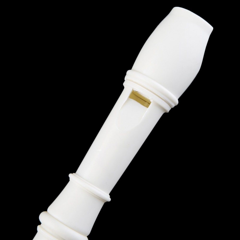 Portable Size White ABS Resin Instrument Musical Soprano Recorder Long Flute Fingering for Kids Instrument Beginners