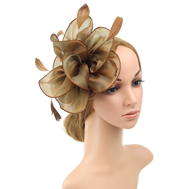 Fascinateur avec bandeau plume fleur pilulier chapeau pour femmes Cocktail rose: Coffee  Cocktail Hat