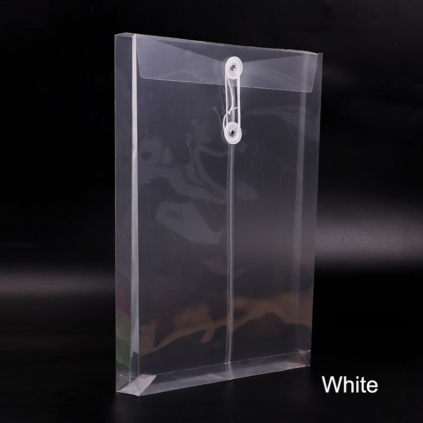 1PC Einfache Feste Farbe Kunststoff transparent A4 Dokument Daten Geschäft Lagerung Datei Tasche Ordner für Papiere Schreibwaren: Weiß