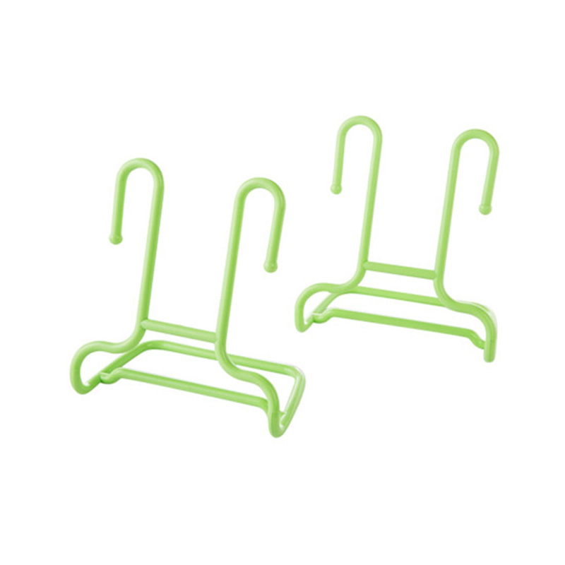 2pcs Shoe Hanger Stretcher Shoes Hanging Storage Finishing Organizer Multi Function Shoe Holder Shelf Sneakers Drying Rack Stand: Green Color