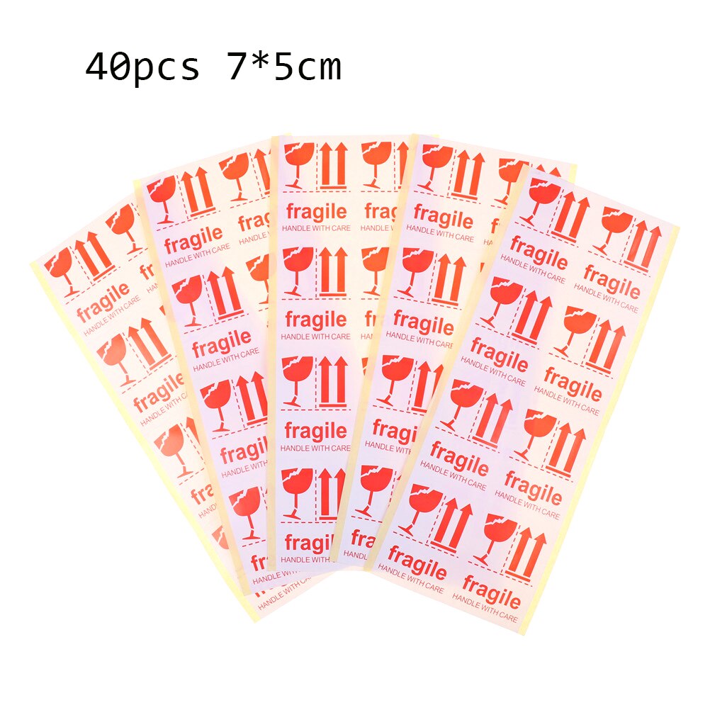 40/50/100/240pcs Fragile Warning Label Sticker Fragile Sticker Up And Handle With Care Keep Dry Express Label: 40pcs