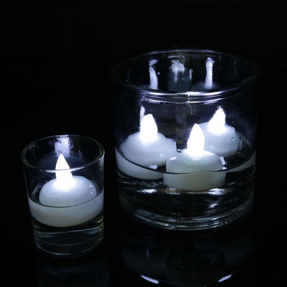 Velas parpadeantes e impermeables, lámpara Led parpadeante sin llama, con batería de plástico, para piscina, Spa y hogar, 6/12 piezas