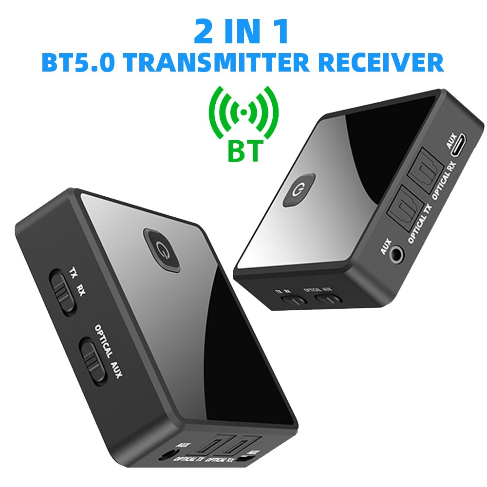 ZF-380 2 in 1 Bluetooth 5.0 Transmitter Receiver TV Speaker 3.5mm AUX Optical Adapter Audio Music Wireless Transmitter Receiver
