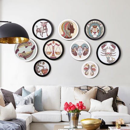 Simple circular photo frame 6 inches, 7, 8, 10, 12, 14, 16, 18, 20 inches, hanging wall picture frame, without painting core