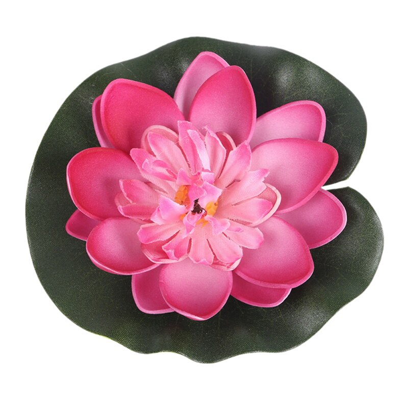 5 stk kunstig lotus åkande flydende blomsterdam tank plante blad ornament 10cm hjem bryllup havedam pool dekoration: Rose rød (5pc)