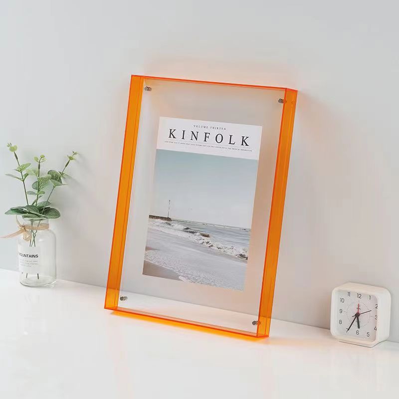 Kleur Acryl Aan De Muur Gemonteerde Holle Fotolijst Voor Het Inlijsten Van Foto, Poster, Schilderij, Certificaat, Desktop Decoratieve Fotolijst: 8 inch / YELLOW