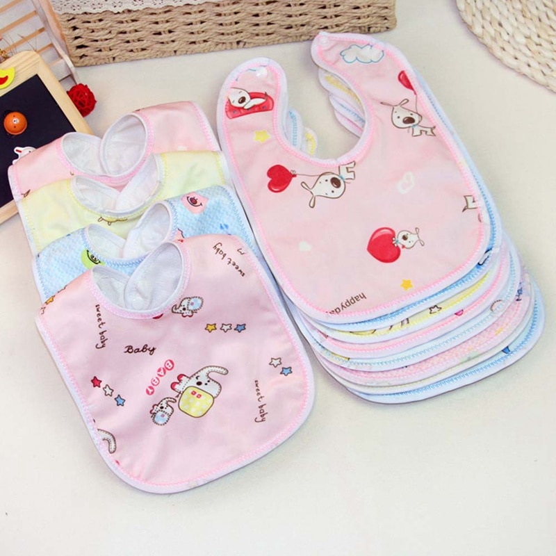 1Pcs Impressão Dos Desenhos Animados Do Bebê Babadores Impermeáveis Infantis Meninos Meninas Da Criança Cachecol Bandana Babadores Para Crianças Cor Aleatória