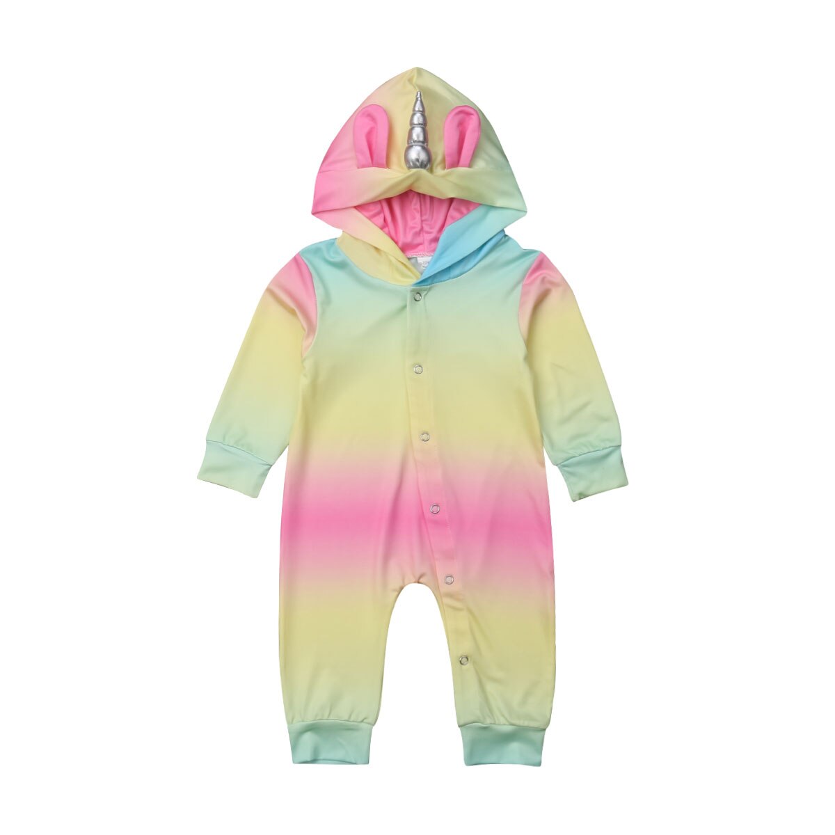 Toddler Baby Boy Girl Unicorn Hooded Footies Foot Cover Button Jumpsuit Kids Clothes Outfit Xmas