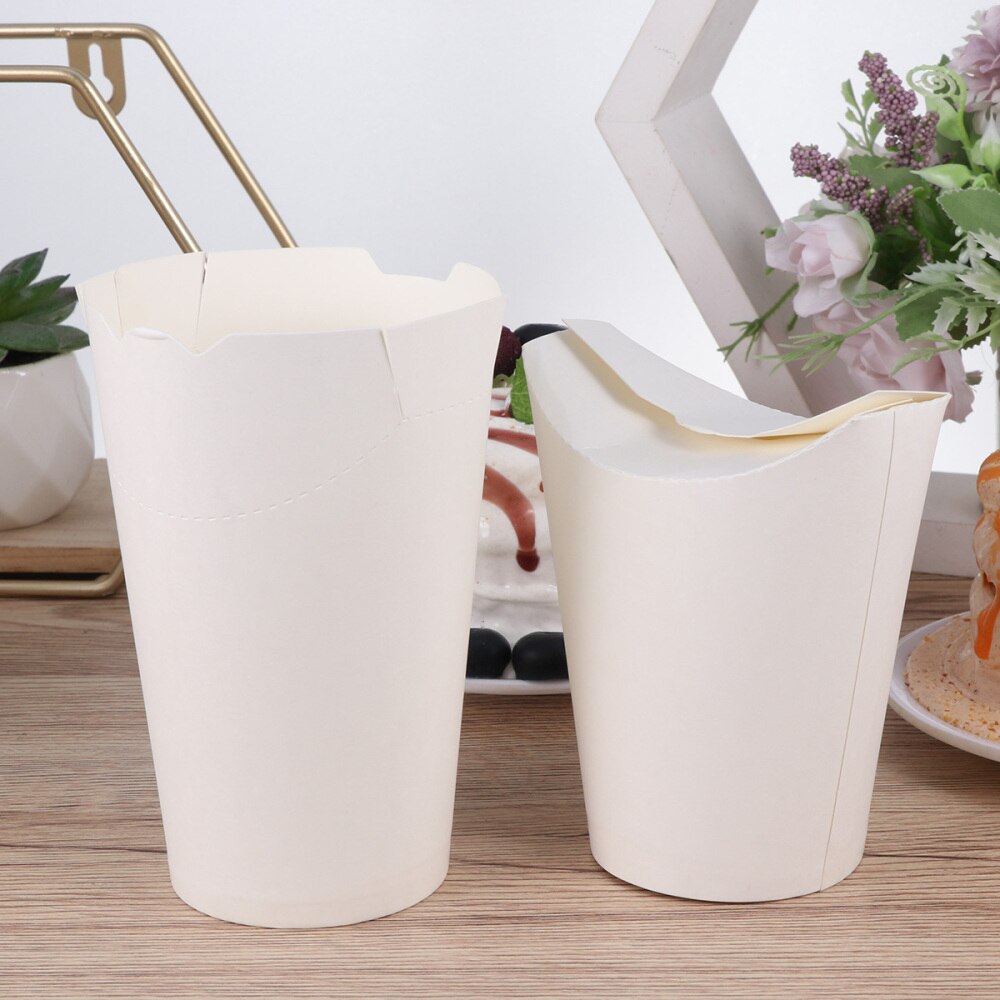 50 Stuks Wegwerp Kraftpapier Afdichting Cups Ijs Container Ei Rookwolken Cup Voor Frieten Popcorn Kip (Bruin)