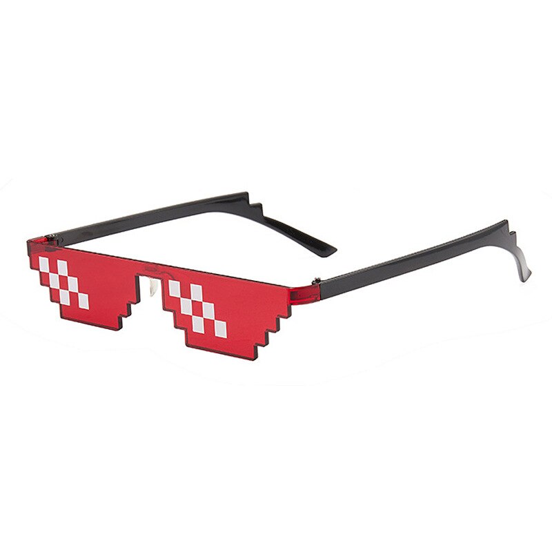 8 bits Thug vida gafas de sol pixelada hombres mujeres gafas de sol de mosaico UV400 gafas Vintage Unisex gafas de juguete: C