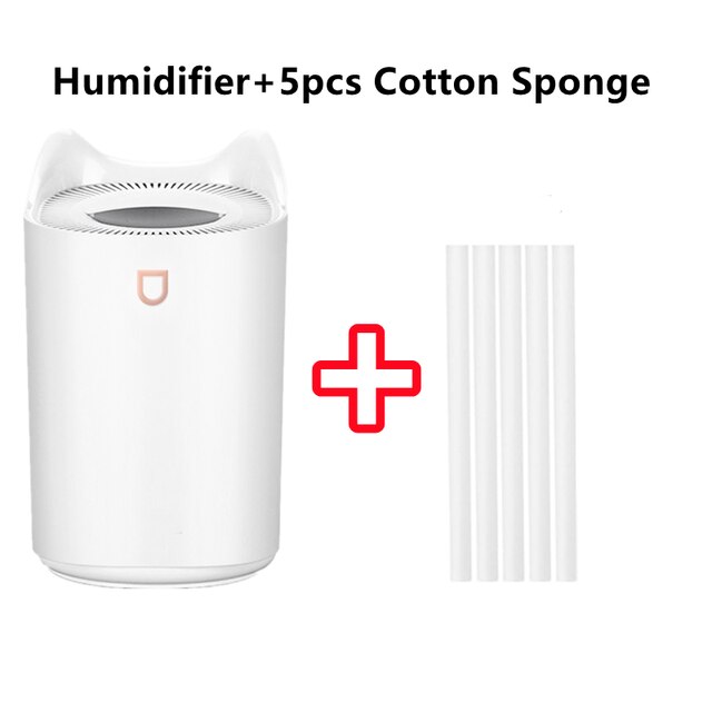 3L USB Double Nozzle Humidifier Aroma Essential Oil Diffuser Ultrasonic Air Humidifier With Colorful Mood Lights: Lavender