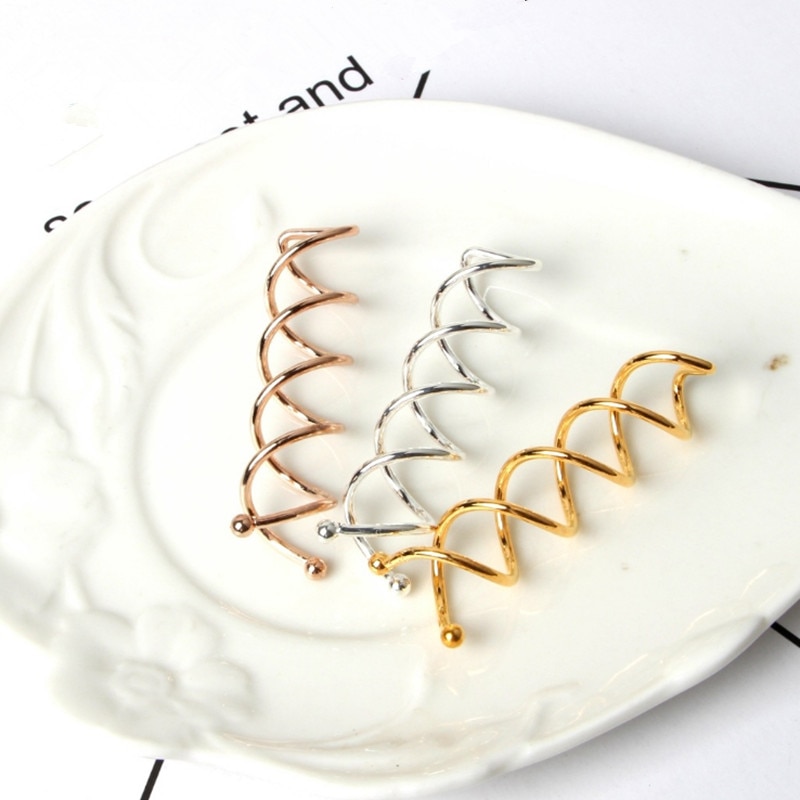 Horquillas para el pelo para mujer, 10 piezas, color dorado, plateado, negro, oro rosa, pasador para el pelo, Estilo espiral, tornillo giratorio, pasador