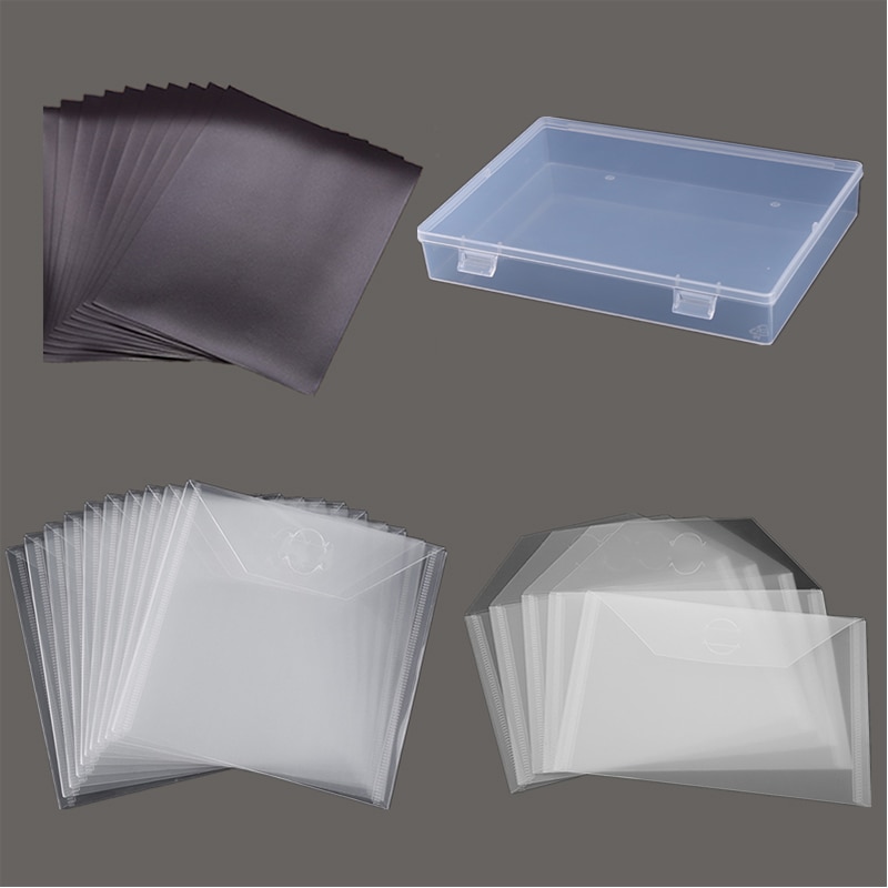 Magnetic Sheets &amp; Plastic Folder Bags Storage Box Containers For Storing Cutting Dies Stamps Holders Organizer Transparent Bags