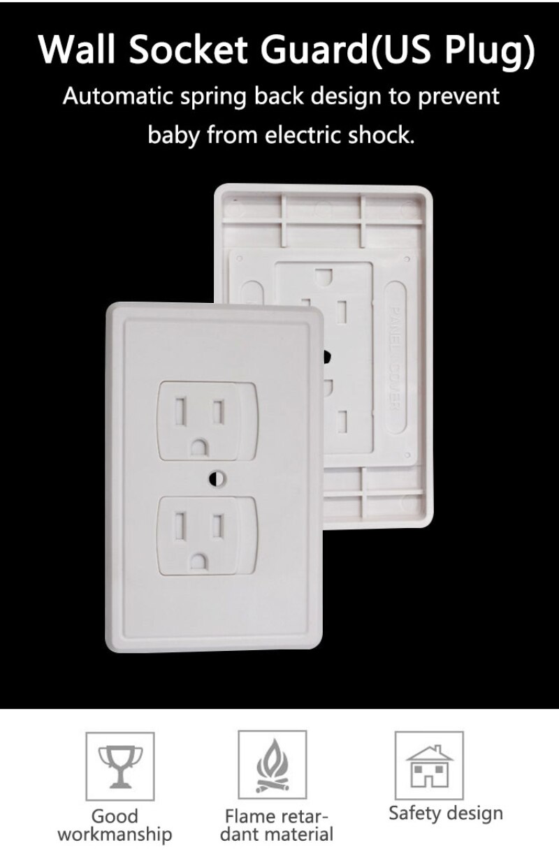 US Plug Self Closing Socket Outlet Covers Power Socket Safe Lock Kids Socket Electrical Protection Outlet Protector Rotate Cover