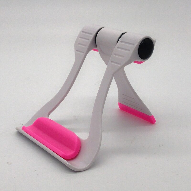 universell tablett pc holder sammenleggbar justerbar vinkel bordtelefonholder stativ fleksibel til samsung ipad tablett  pc 13*10*2.5cm: Rosa