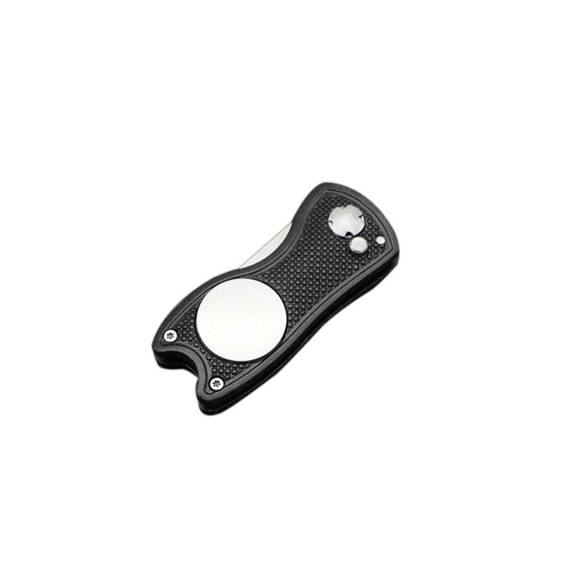 Foldable Golf Divot Tool with Golf Ball Tool Marker Pitch Groove Cleaner Golf Pitchfork Golf Accessories Putting Green Fork: Black