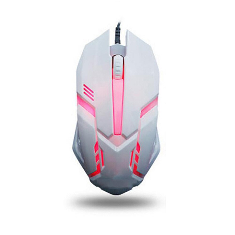 Kabelgebundene gaming-maus mit rgb-hintergrundbeleuchtung, usb-anschluss, optische computermaus, ergonomische gamer-maus mit 1600 dpi für desktop-pc und laptop, mechanische maus: Weiß