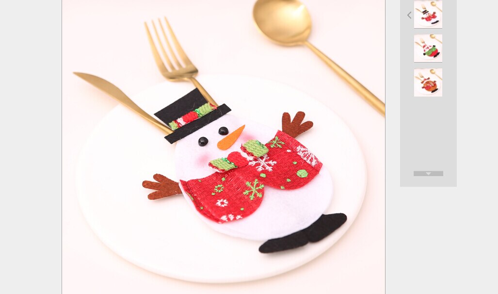 Jul bestik bordservice xmas ske gaffel sæt jakkesæt lommer poser: Snemand