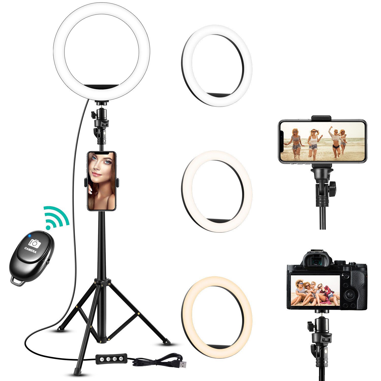 10" 26cm Led Ring Light With Tripod Photo Studio Phone Stand Holder Selfie Circle Fill Light Photography Dimmable Led Lights