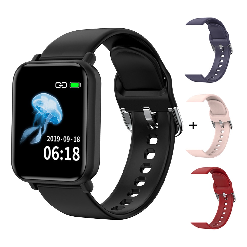 Colmi Smart Horloge IP68 Waterdichte Hartslagmeter Meerdere Sport Fitness Tracker Mannen En Vrouwen Fitness Tracker Pk B57: Black And 3 straps