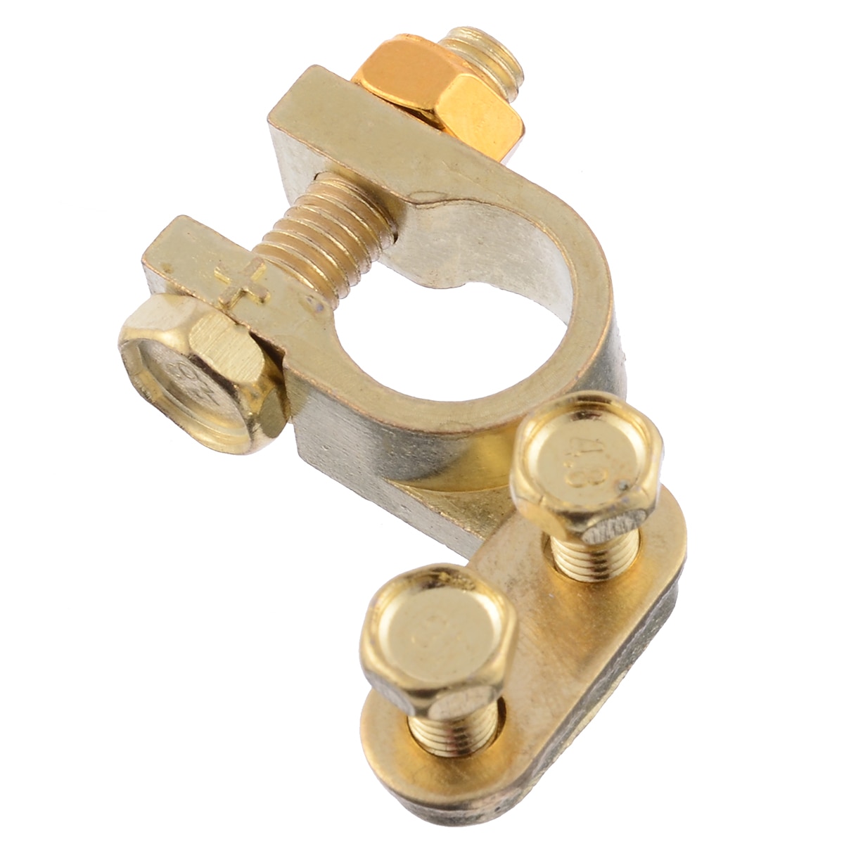 Terminal de batería para vehículos pequeños, 35mm, positivo, 34mm, negativo, chapado en oro, Universal, 1 par