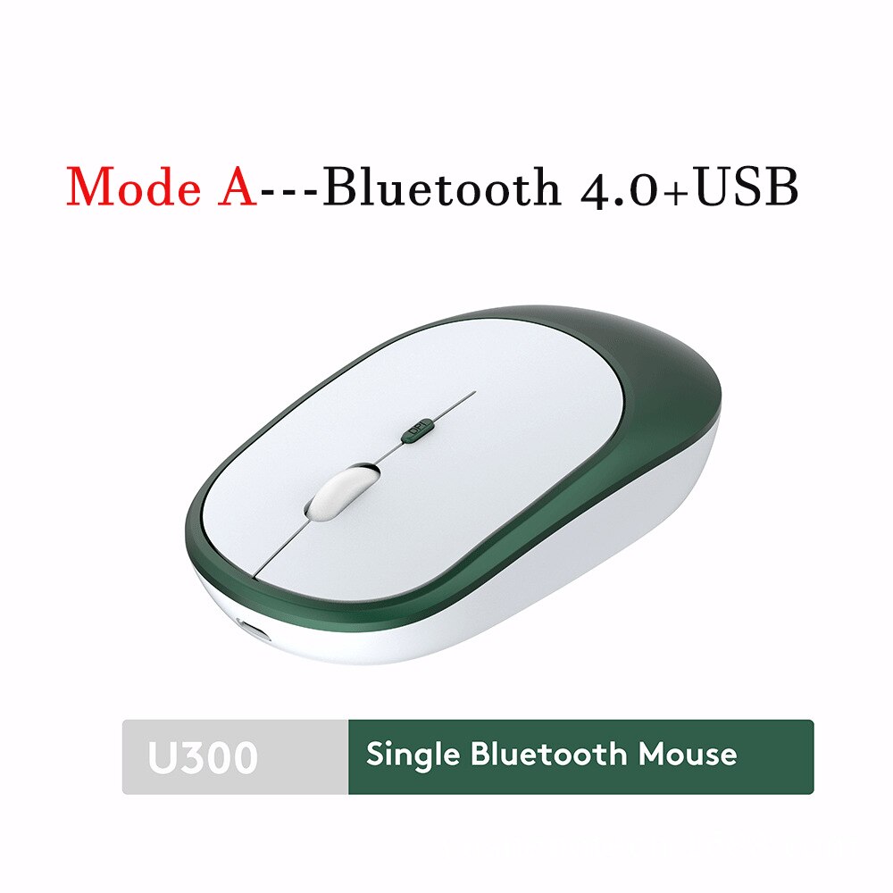 Wireless Silent Mouse Charge Bluetooth-Compatible For MacBook PC iPad 2 Modes Selected Bluetooth 4.0+USB/Only Bluetooth Mouse: Mode A--Dark Green