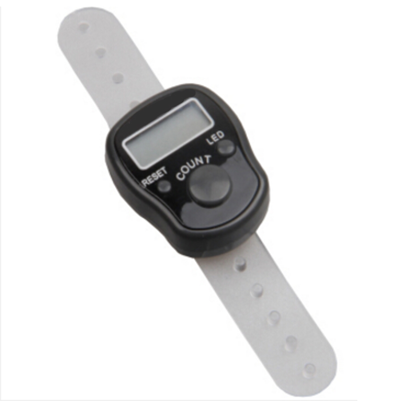 Digital Tally Finger Counter with Led, Colorful Tasbeeh Tasbih 5-Digits Counter Clickers with Led Light, Carry Ring,: black