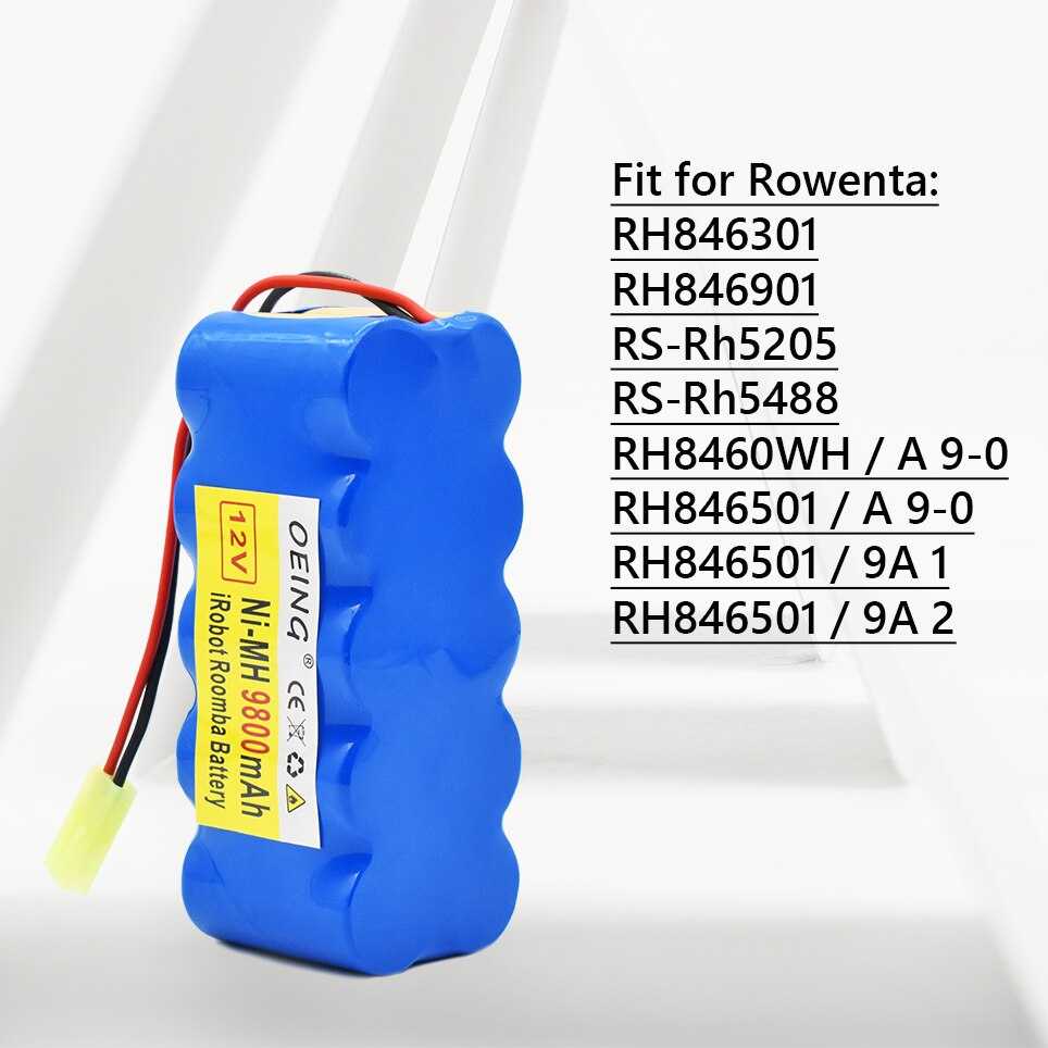 Batería de mAh SC para Rowenta, paquete de 12V, RH5488, RH846301, RH846901, aspiradora de RS-Rh5205, barredora de robótica, 9800