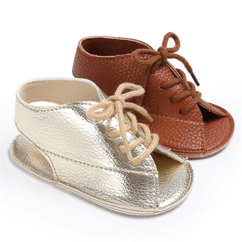 Infant Baby Schuhe Mädchen Kleinkind Wohnungen Sandalen Weichen Gummi Sohle Anti-Rutsch Sommer Spitze Up Krippe Schuhe Neugeborenen Erste walker