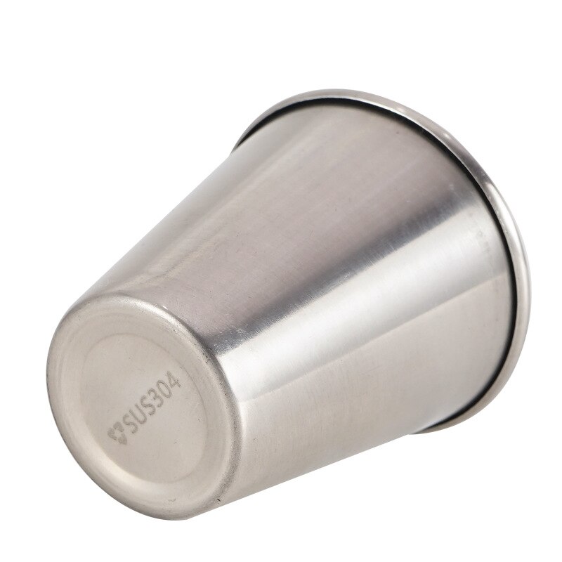 Mini taza de licor de acero inoxidable, utensilios de cocina portátiles con bolsa de malla para acampar al aire libre y senderismo, 6 uds.