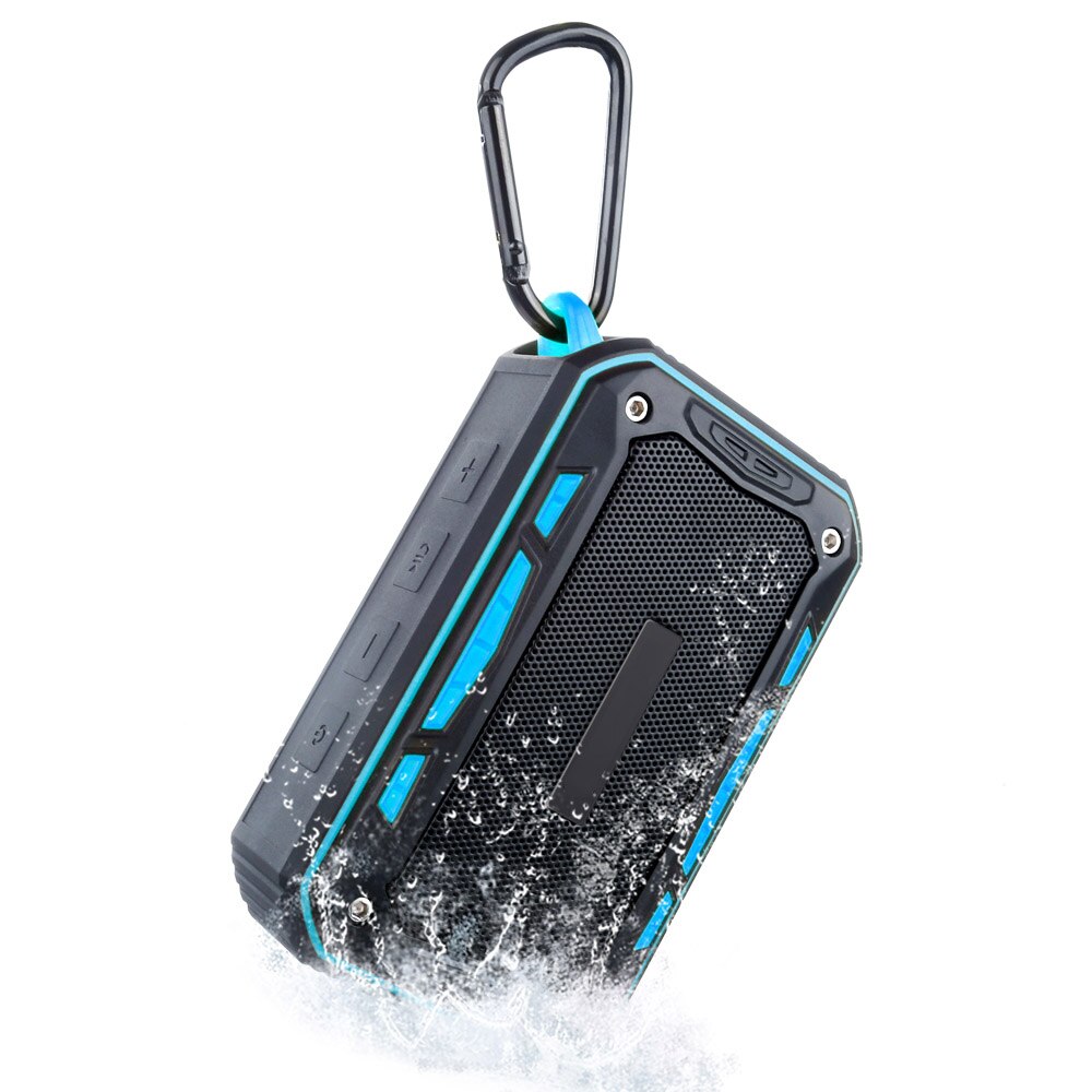 Draagbare Outdoor Waterdichte Draadloze Bluetooth Speaker Bass Stereo Subwoofer Aux Fm Radio Tf Card MP3 Speler Handsfree: Blauw