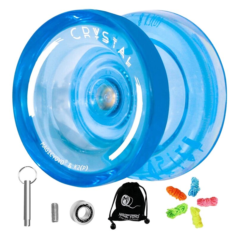MAGICYOYO-Yoyo K2 Plus, cristal sensible, doble uso, Yoyo con rodamiento no sensible de repuesto para intermedio: Azul